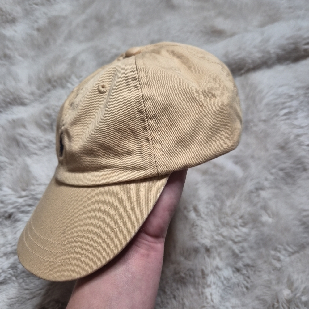 Kids Youth Polo Ralph Lauren Hat Baseball Cap Butter Yellow Unisex Cotton Spring - Picture 9 of 11
